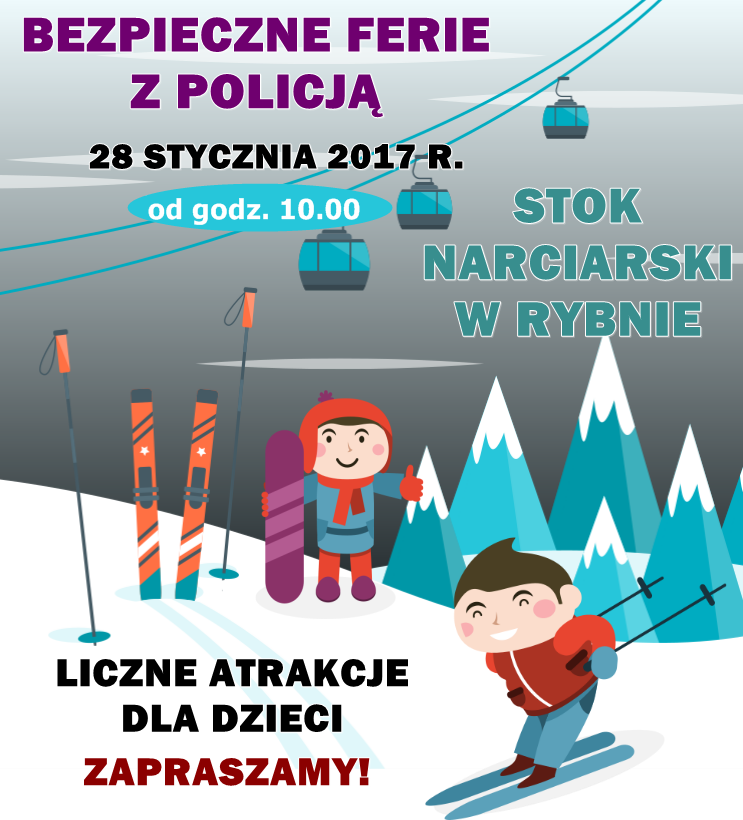 Zdjęcie do wiadomości Zapraszamy na bezpieczne ferie z Policją na stoku narciarskim