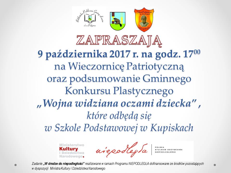 Zdjęcie do wiadomości Zaproszenie na Wieczornicę Patriotyczną